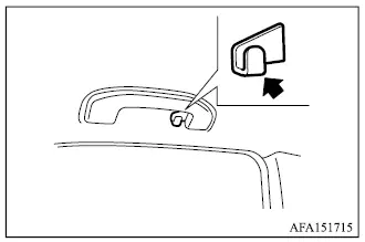 Mitsubishi Outlander coat hanger location above the rear side window