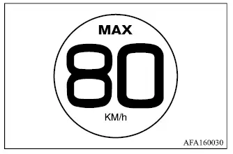 Mitsubishi Outlander temporary-use spare tire warning label