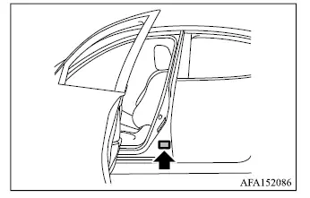 Mitsubishi Outlander FMVSS and CMVSS vehicle certification label location
