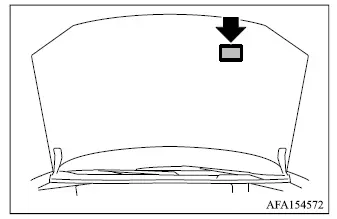 Mitsubishi Outlander emission control information label on underside of hood