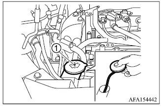 Mitsubishi Outlander window washer fluid reservoir cap and level checking tube