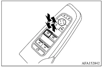 Mitsubishi Outlander automatic power window switch with one-touch operation