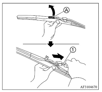 Mitsubishi Outlander windshield wiper blade removal and installation procedure