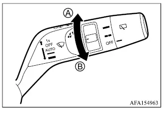 Mitsubishi Outlander rain-sensing automatic wiper control and sensitivity adjustment